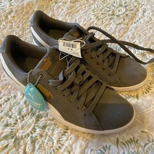 Gray suede puma sneakers